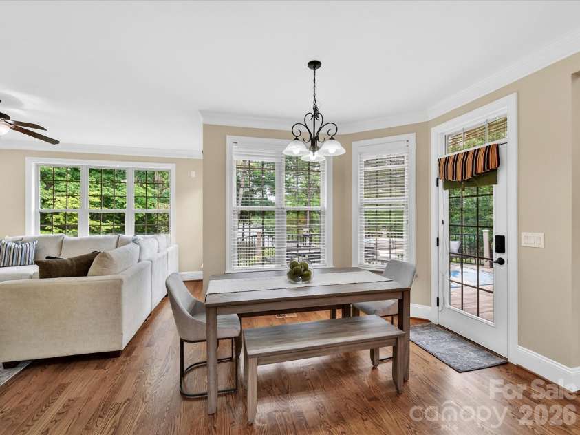 2007 Sugar Mill Road, Indian Trail, NC 28079.  MLS# CAR4375322, YatesRealty ID 21143. Breakfast nook with access to deck