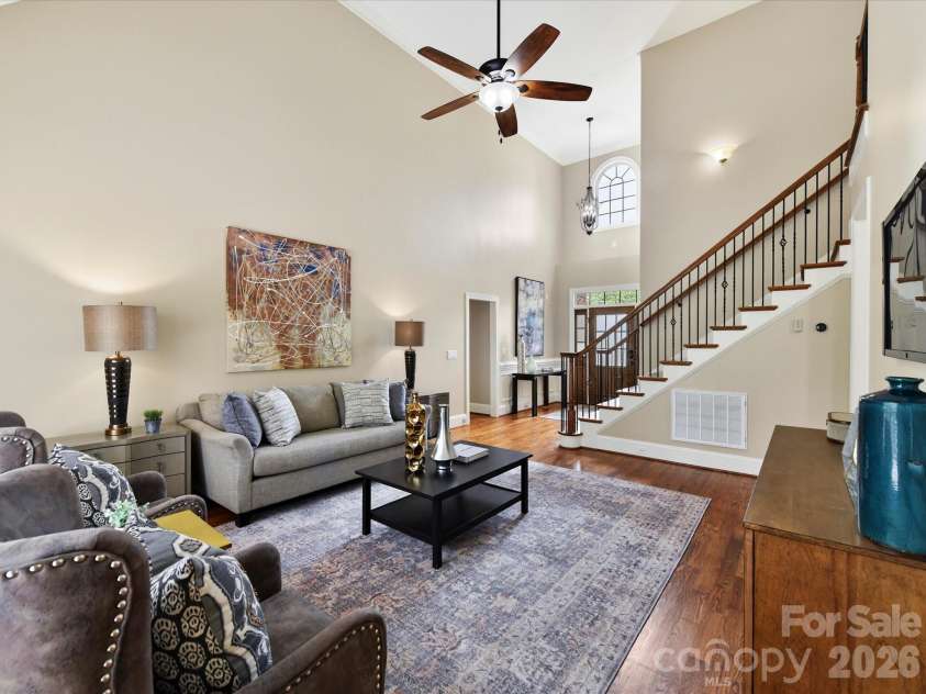 2007 Sugar Mill Road, Indian Trail, NC 28079.  MLS# CAR4375322, YatesRealty ID 21143. Great room with vaulted ceiling