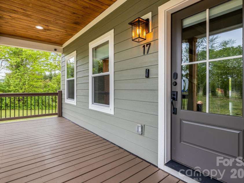 17 Baxter Woods Lane, Candler, NC 28715.  MLS# CAR4370990, YatesRealty ID 21147. Front Porch