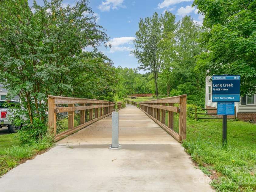 8624 Canter Post Drive, Charlotte, NC 28216.  MLS# CAR4265076, YatesRealty ID 21147. Greenway entrance in neighborhood