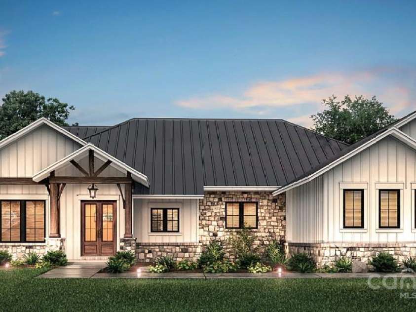 5039 Eliza Long Wilkie Drive, Huntersville, NC 28078.  MLS# CAR4240694, YatesRealty ID 21152. Virtual rendering of home with stone finishes