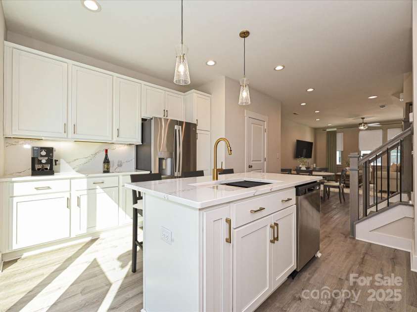 1217 34th Street, Charlotte, NC 28205.  MLS# CAR4139009, YatesRealty ID 21162. Kitchen, Dining & Living - Virtually Staged