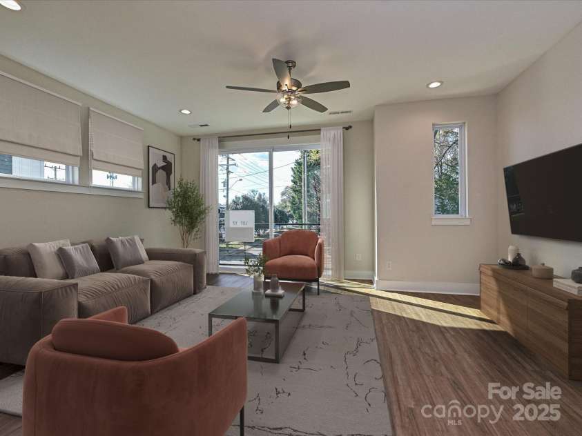 1219 34th Street, Charlotte, NC 28205.  MLS# CAR4139010, YatesRealty ID 21163. Living *Virtually Staged*