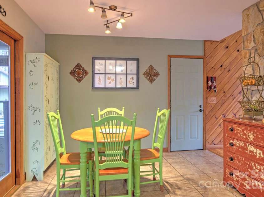 9374 Holbert Cove Road, Saluda, NC 28773.  MLS# CAR4227535, YatesRealty ID 2117. Dining area