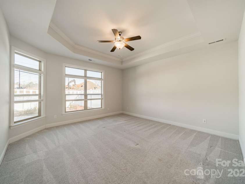 1005 Headwaters Court, Matthews, NC 28104.  MLS# CAR4233423, YatesRealty ID 21177. Primary bedroom with trey ceilings