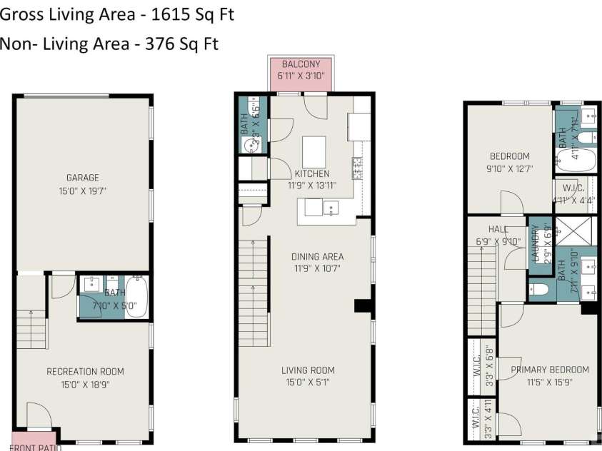 791 Seigle Point Drive, Charlotte, NC 28204.  MLS# CAR4243116, YatesRealty ID 21182. Full floor plan