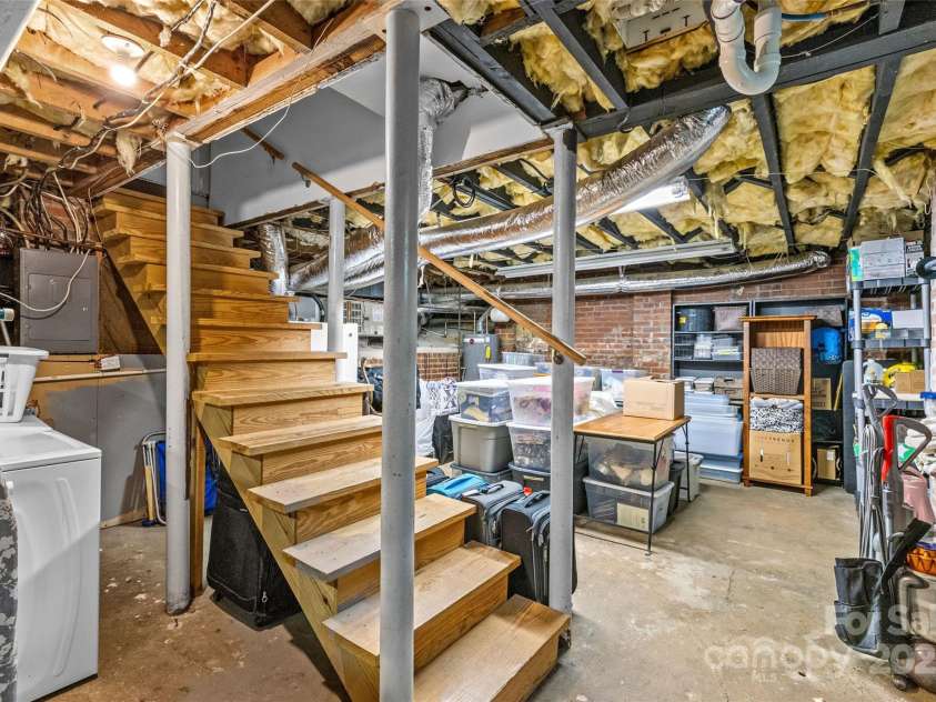2005 Scott Avenue, Charlotte, NC 28203.  MLS# CAR4299263, YatesRealty ID 21186. Basement with loads of storage and laundry