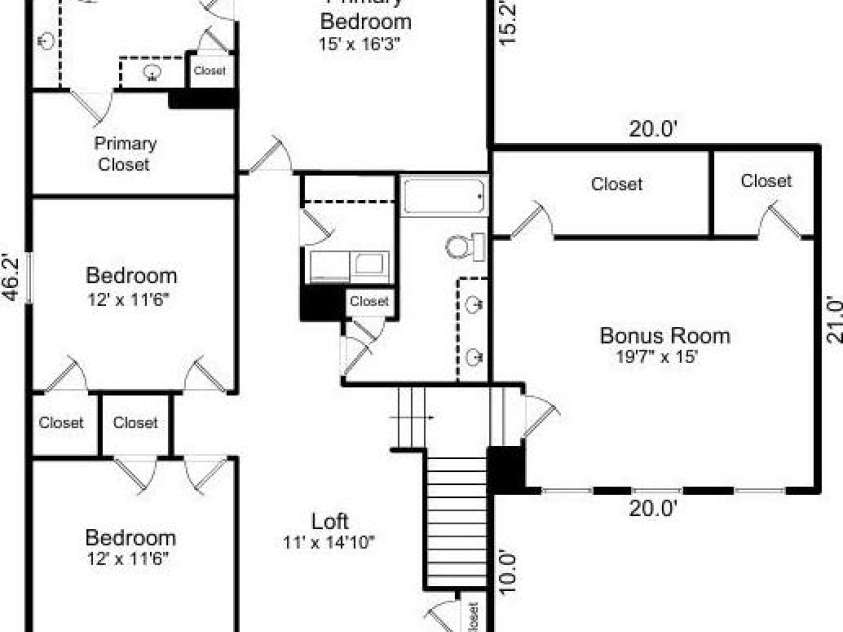 15747 Reynolds Drive, Indian Land, SC 29707.  MLS# CAR4246488, YatesRealty ID 21190. 2nd Floor plan