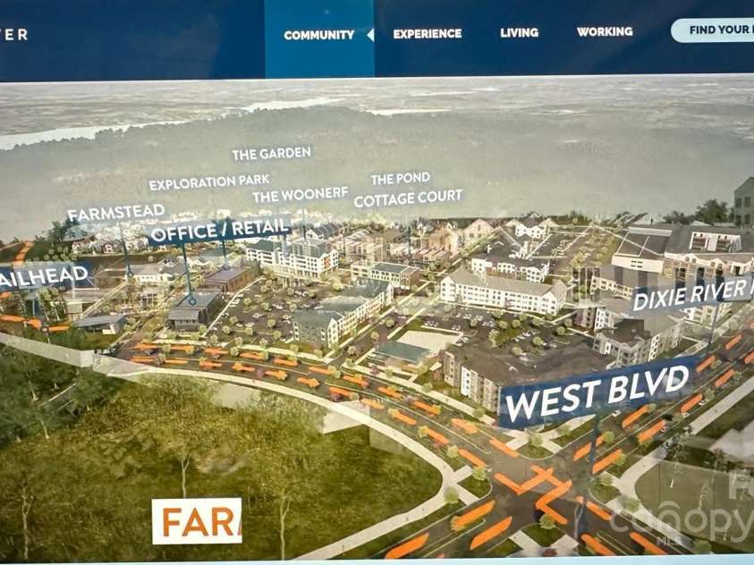 8701 Dixie Drive, Charlotte, NC 28278.  MLS# CAR4259510, YatesRealty ID 21197. Future of The River District Development. Subject to changes.