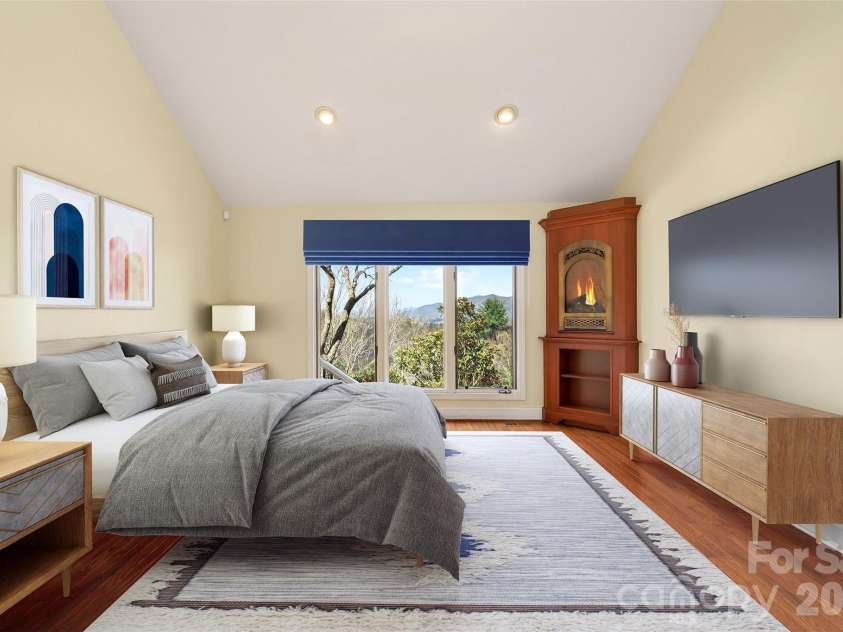 3 Tree Top Place, Black Mountain, NC 28711.  MLS# CAR4361235, YatesRealty ID 21208. Virtually Staged primary bedroom