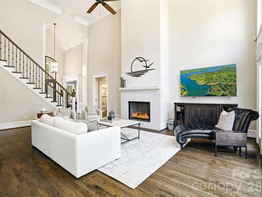 2219 Metcalf Drive, Sherrills Ford, NC 28673.  MLS# CAR4370935, YatesRealty ID 21217. Great room/staircase view