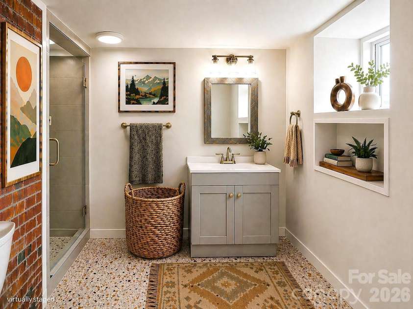 18 Worley Place, Asheville, NC 28806.  MLS# CAR4366279, YatesRealty ID 21222. Virtually staged -3rd Full bath basement