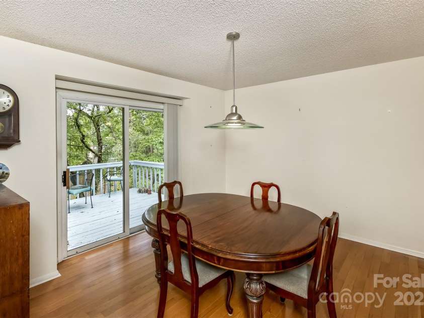 100 Black Oak Drive, Asheville, NC 28804.  MLS# CAR4266222, YatesRealty ID 21246. Dining room with access to the deck