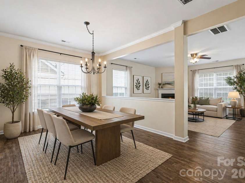 16014 Raptor Court, Charlotte, NC 28278.  MLS# CAR4356754, YatesRealty ID 21252. Virtually Staged Dining Room