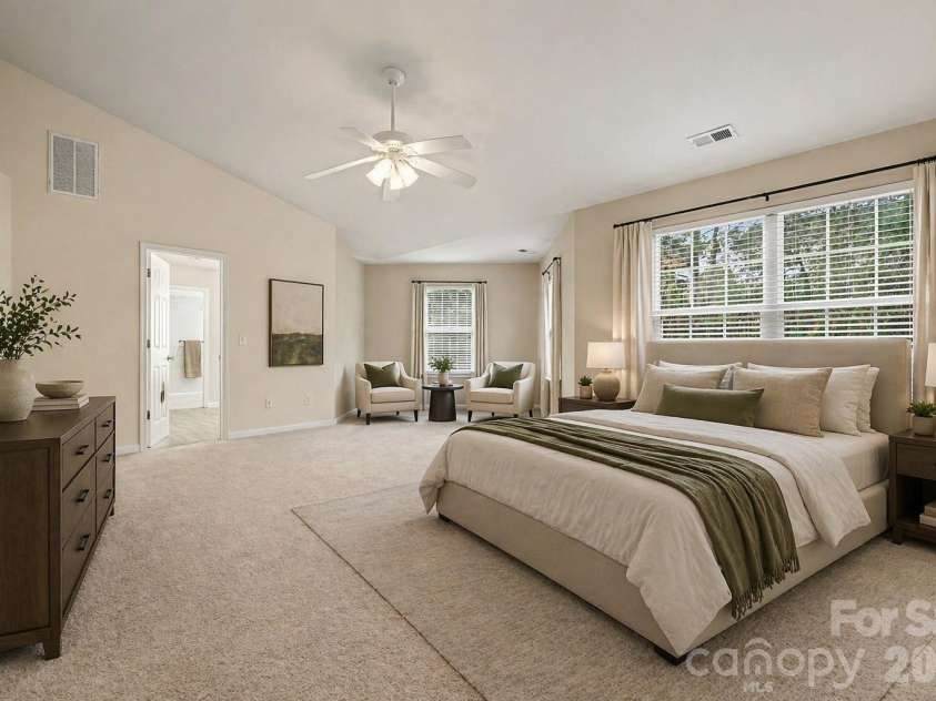 16014 Raptor Court, Charlotte, NC 28278.  MLS# CAR4356754, YatesRealty ID 21252. Virtually Staged Primary Bedroom