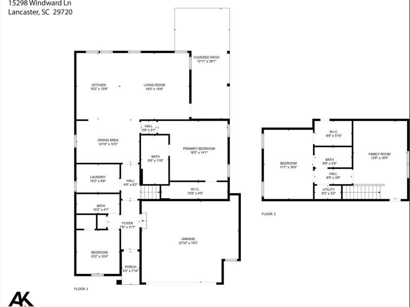 15298 Windward Lane, Lancaster, SC 29720.  MLS# CAR4214358, YatesRealty ID 21268. 15298 Windward Floor Plan
