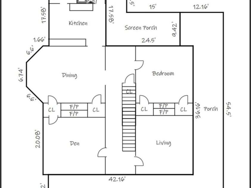 2948 Main Street, Claremont, NC 28610.  MLS# CAR4218553, YatesRealty ID 2127. Floor Plan Main Level