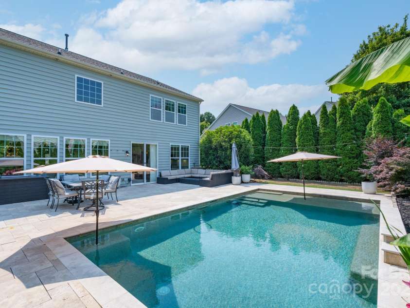 1211 Gold Rush Court, Fort Mill, SC 29708.  MLS# CAR4264284, YatesRealty ID 21275. Fully fenced yard around the pool & patio
