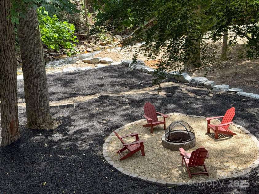 84 Indian Trace, Maggie Valley, NC 28751.  MLS# CAR4272235, YatesRealty ID 21289. Low maintenance yard and firepit below