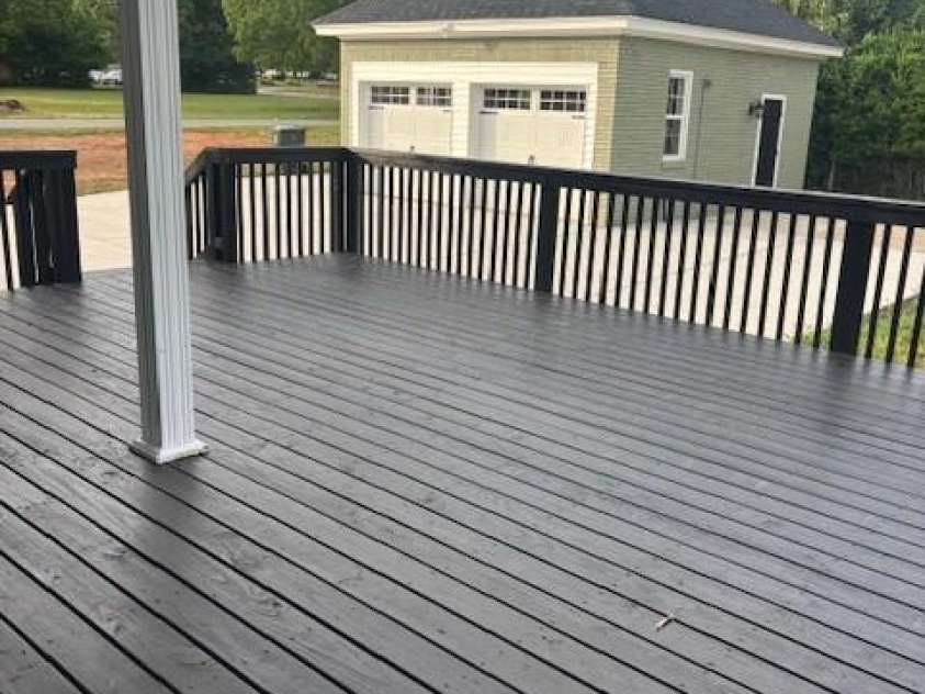 201 First Street, Lowell, NC 28098.  MLS# CAR4379985, YatesRealty ID 21304. Back Deck