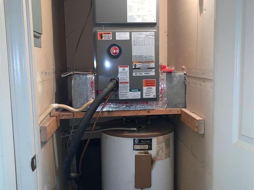 5727 Dockside Drive, Charlotte, NC 28227.  MLS# CAR4268742, YatesRealty ID 21359. H&A / water heater mechanical closet across from laundry