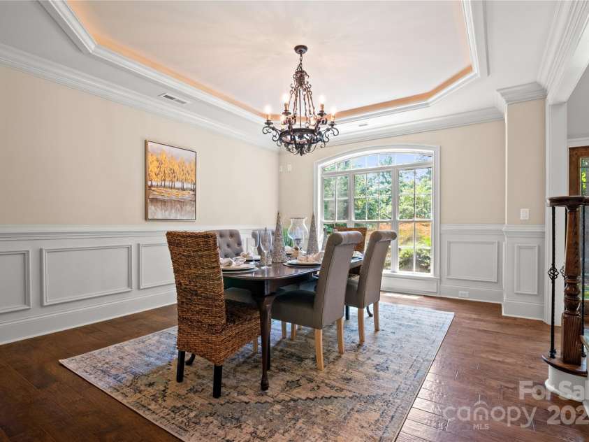 14130 Lea Point Court, Huntersville, NC 28078.  MLS# CAR4247240, YatesRealty ID 21385. Beautiful formal dining room with lots of heavy molding.