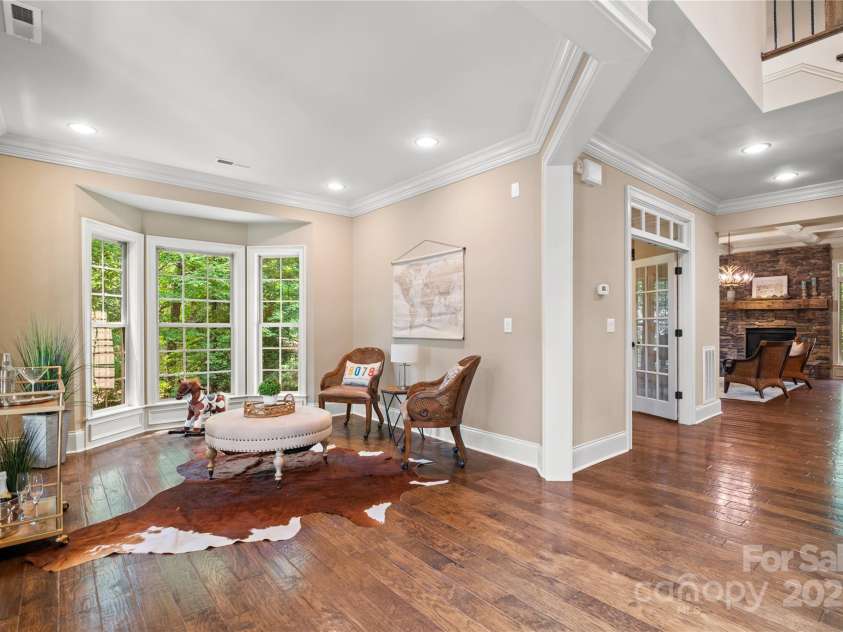 14130 Lea Point Court, Huntersville, NC 28078.  MLS# CAR4247240, YatesRealty ID 21385. Beautiful living room with a bay window.