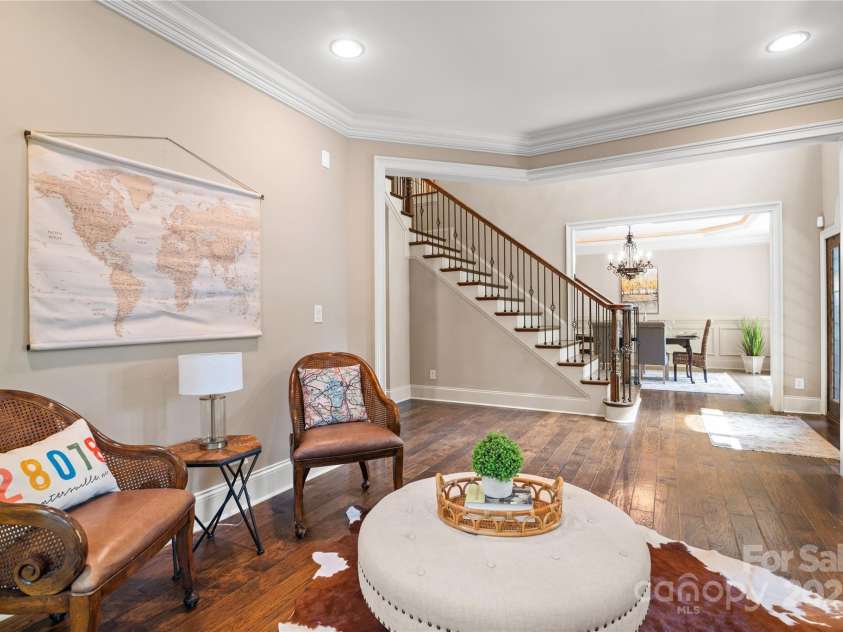 14130 Lea Point Court, Huntersville, NC 28078.  MLS# CAR4247240, YatesRealty ID 21385. From the living room looking to the foyer and dining room