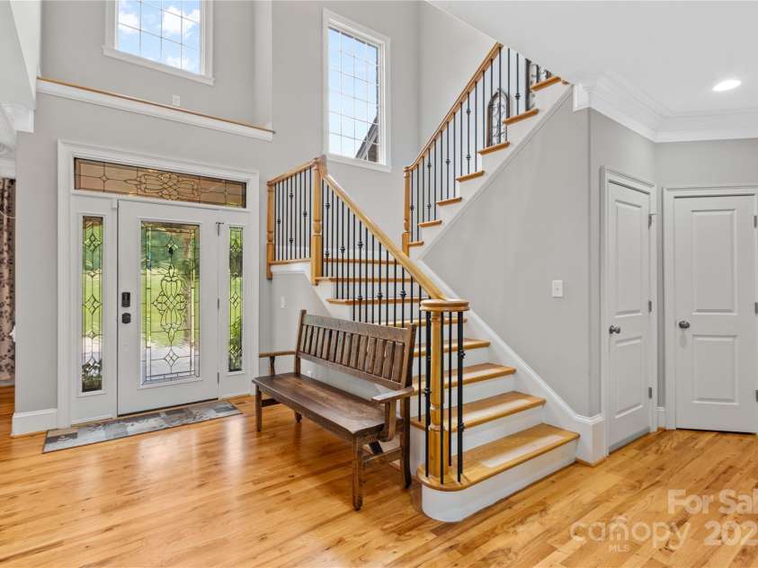 183 April Road, Troutman, NC 28166.  MLS# CAR4158487, YatesRealty ID 2139. Light and Open Foyer, real Hardwoods