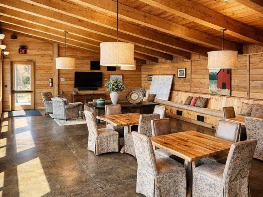 901 Wild River Run, Marshall, NC 28753.  MLS# CAR4332393, YatesRealty ID 21396. Lodge gathering place
