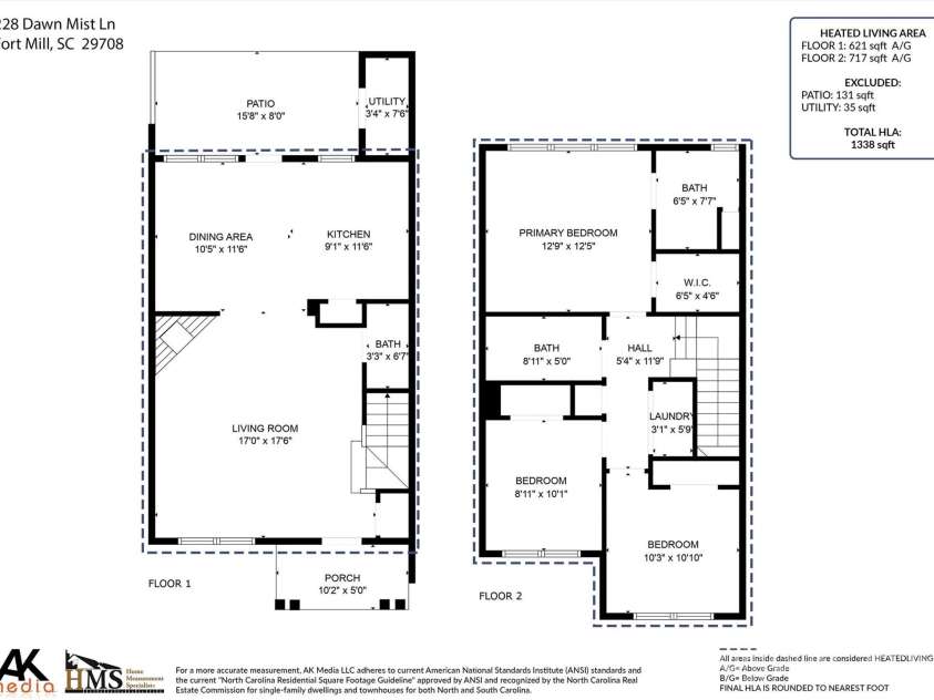 228 Dawn Mist Lane, Fort Mill, SC 29708.  MLS# CAR4263580, YatesRealty ID 21418. 