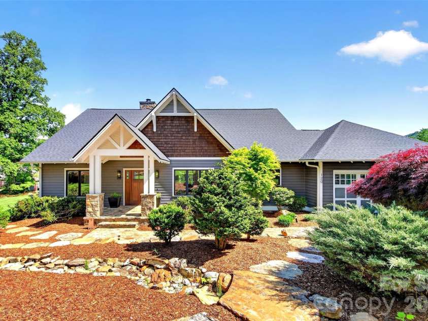 120 Old Lakey Gap Road, Black Mountain, NC 28711.  MLS# CAR4380220, YatesRealty ID 21433. Main Entrance