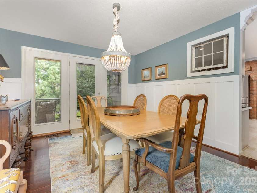 3004 Vernell Lane, Shelby, NC 28150.  MLS# CAR4238720, YatesRealty ID 21447. Dining room w/ doors to wraparound deck