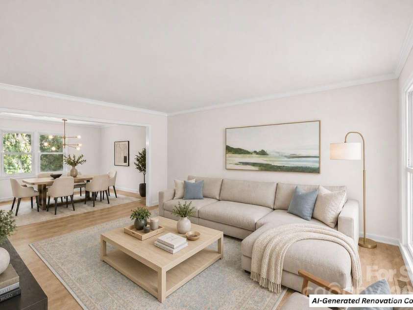 7201 Hopeton Road, Charlotte, NC 28210.  MLS# CAR4394265, YatesRealty ID 21448. AI-Generated Renovation Concept