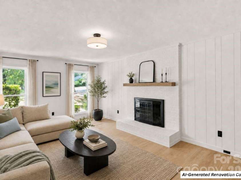 7201 Hopeton Road, Charlotte, NC 28210.  MLS# CAR4394265, YatesRealty ID 21448. AI-Generated Renovation Concept