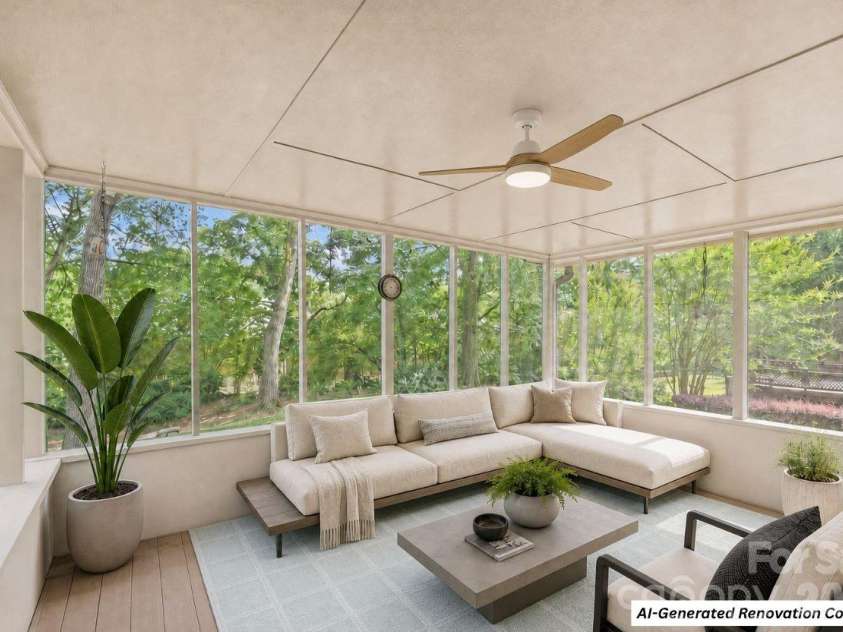 7201 Hopeton Road, Charlotte, NC 28210.  MLS# CAR4394265, YatesRealty ID 21448. AI-Generated Renovation Concept