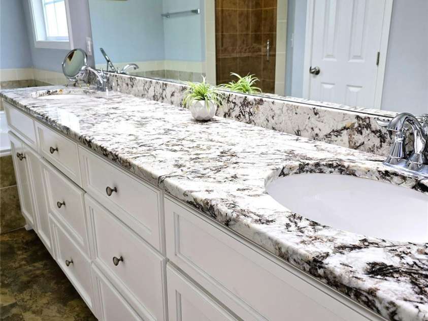 414 Fulton Drive, Kings Mountain, NC 28086.  MLS# CAR4254346, YatesRealty ID 21449. Primary private bath with granite his and her vanity