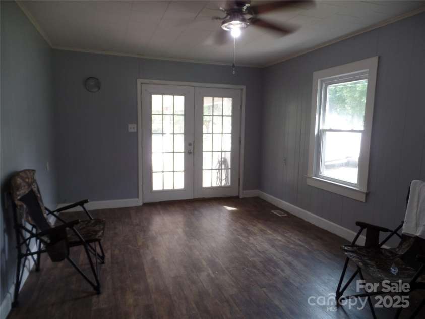 5004 King Wilkinson Road, Denver, NC 28037.  MLS# CAR4259996, YatesRealty ID 21460. Living Room with French Doors