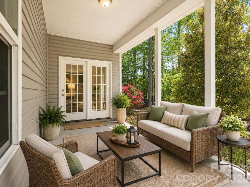 144 Hawks Landing Drive, Troutman, NC 28166.  MLS# CAR4367521, YatesRealty ID 21463. Virtually staged -covered patio