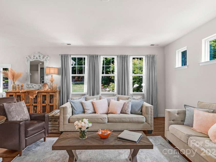 3701 Methodist Church Lane, Waxhaw, NC 28173.  MLS# CAR4270658, YatesRealty ID 21466. Great room with backyard views