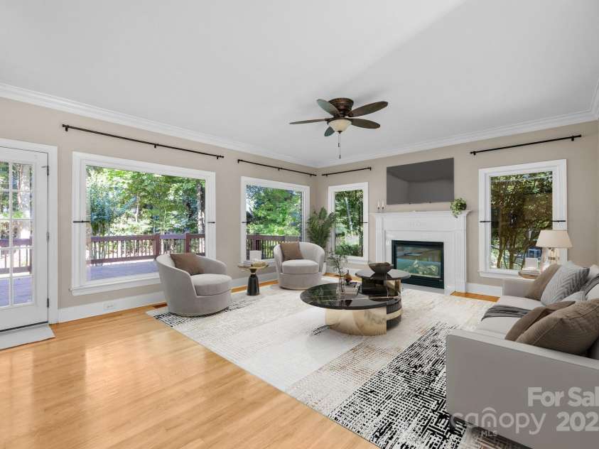 2608 Carmarthen Court, Matthews, NC 28104.  MLS# CAR4252626, YatesRealty ID 21488. Great Room Virtually Staged