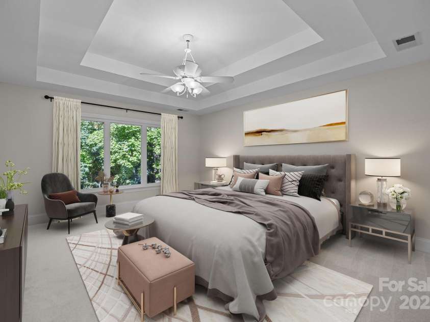 2608 Carmarthen Court, Matthews, NC 28104.  MLS# CAR4252626, YatesRealty ID 21488. Primary Bedroom Virtually Staged