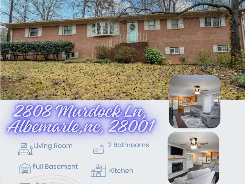 2808 Murdock Lane, Albemarle, NC 28001.  MLS# CAR4311465, YatesRealty ID 21491. 