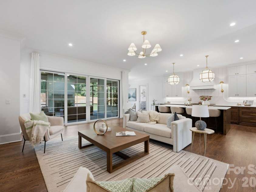 444 Hunter Lane, Charlotte, NC 28211.  MLS# CAR4405254, YatesRealty ID 21498. Open-concept living room (main-level).