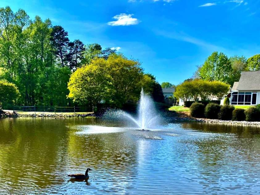 101 Keswick Lane, Mooresville, NC 28117.  MLS# CAR4317962, YatesRealty ID 21518. Lovely Pond with wildlife.  Catch & Release fishing for residence only.