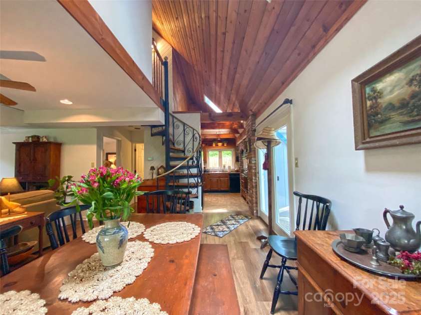 59 Shand Street, Saluda, NC 28773.  MLS# CAR4259487, YatesRealty ID 21538. Dining connected to Kitchen