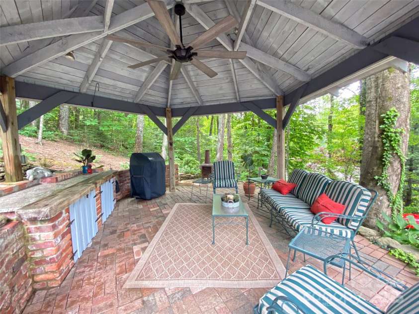59 Shand Street, Saluda, NC 28773.  MLS# CAR4259487, YatesRealty ID 21538. Gazebo Sitting Area