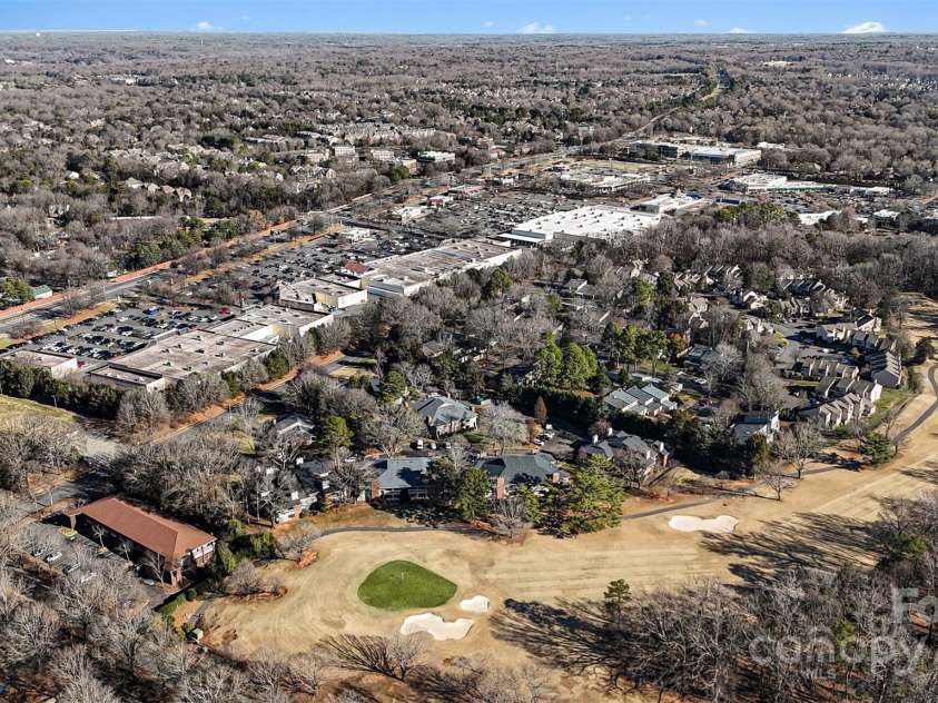 7913 Horse Chestnut Lane, Charlotte, NC 28277.  MLS# CAR4332056, YatesRealty ID 2154. Aerial view of property near golf course