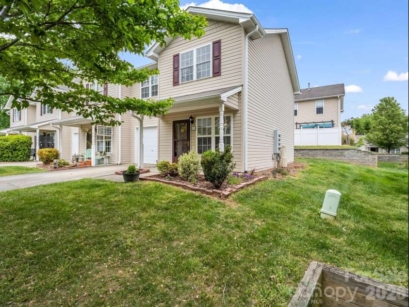 64 Lanceford Circle, Fletcher, NC 28732.  MLS# CAR4374412, YatesRealty ID 21576. End unit with open feeling side yard