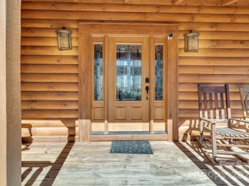 155 Iga Trail, Maggie Valley, NC 28751.  MLS# CAR4219511, YatesRealty ID 2158. Exterior Front Door off deck